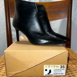 Zara pointed leather booties- New with box